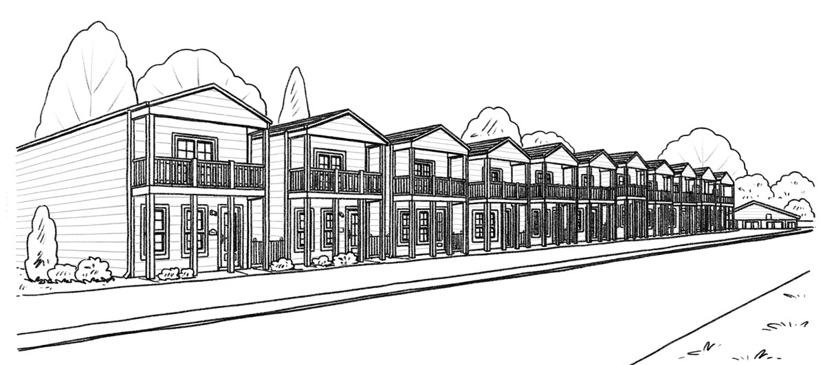 Sketch of JB Group homes on Hollywood Ave